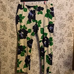 Eloquii White and Blue Floral Pants